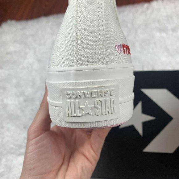 White Converse All Star Valentines Day Crafted with Love A01599c Womens - Picture 6 of 11
